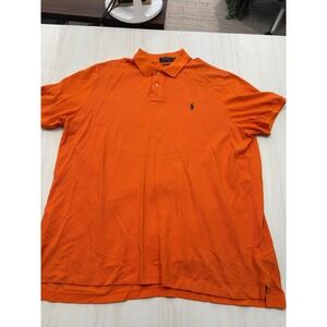 Polo Ralph Lauren Polo Shirt Men's 2XL Orange Classic Fit Pony Logo Cotton